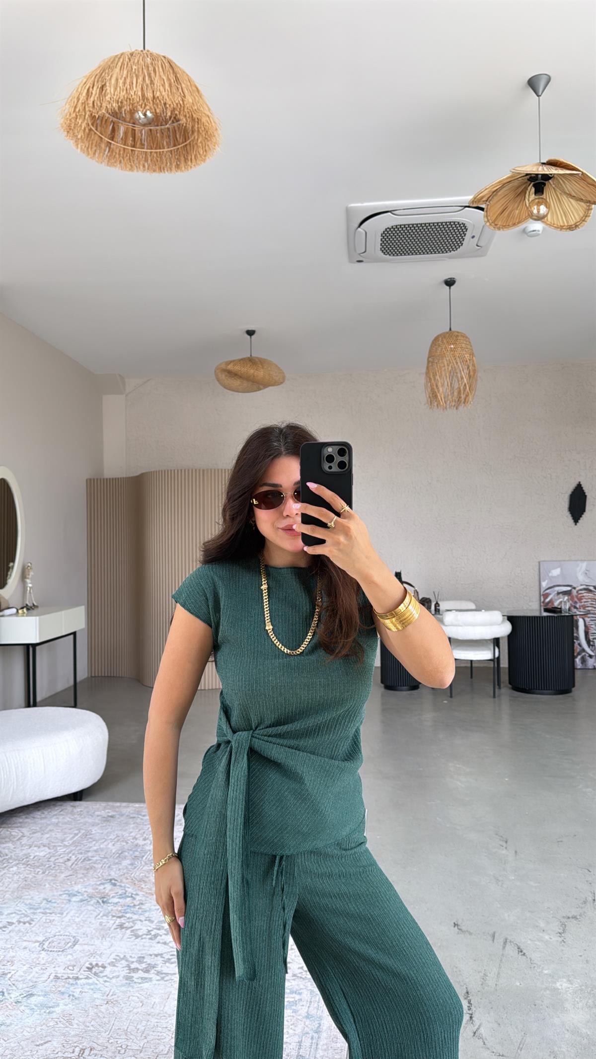 Zümrüt Bağlamalı Bürümcük Takım 