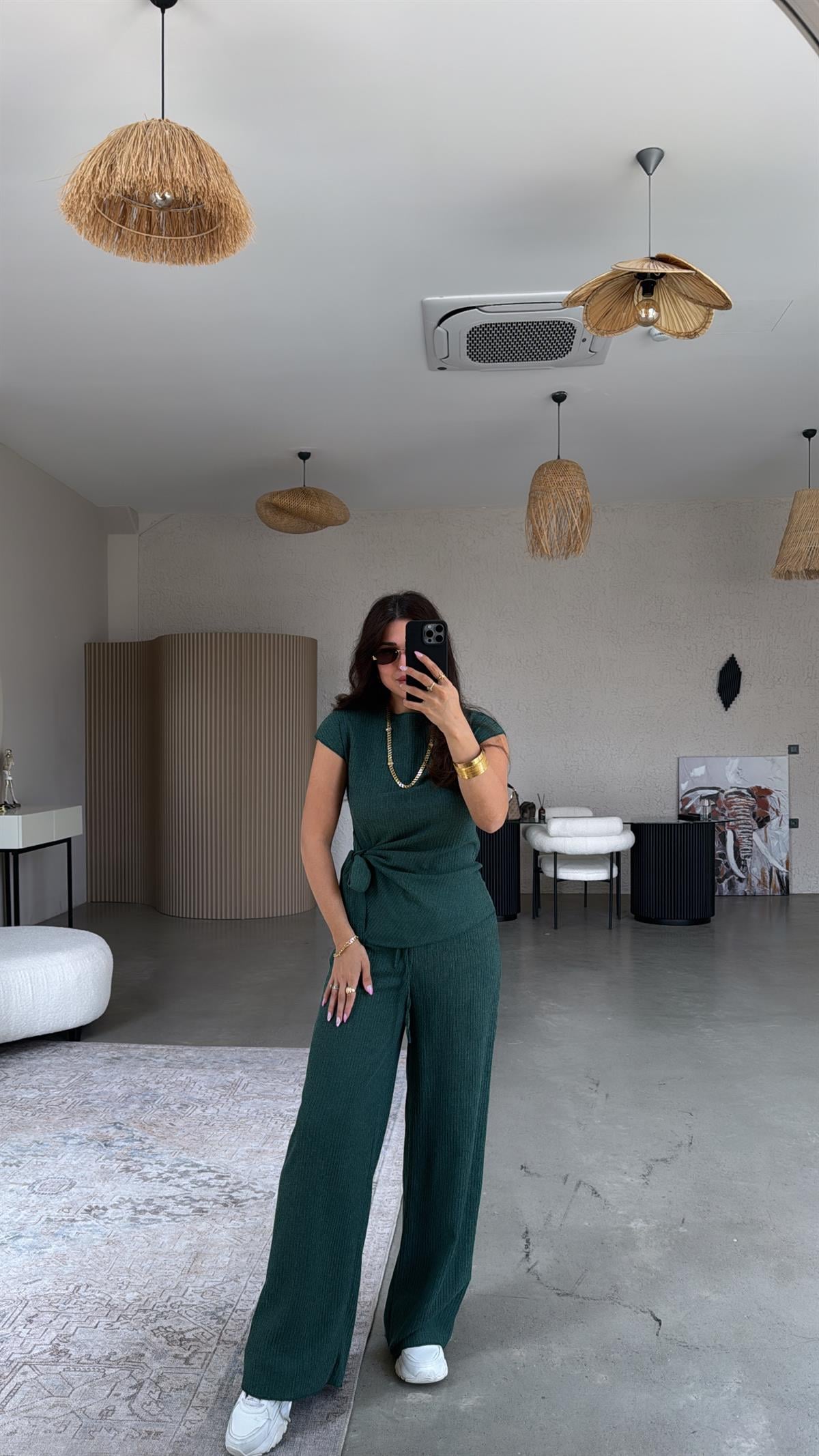 Zümrüt Bağlamalı Bürümcük Takım 