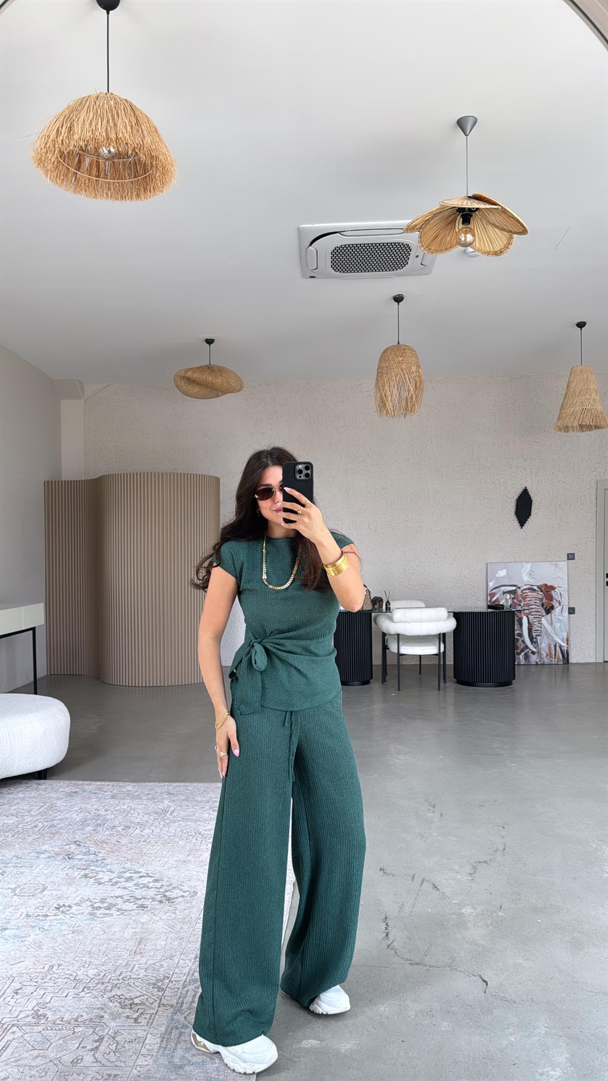 Zümrüt Bağlamalı Bürümcük Takım 