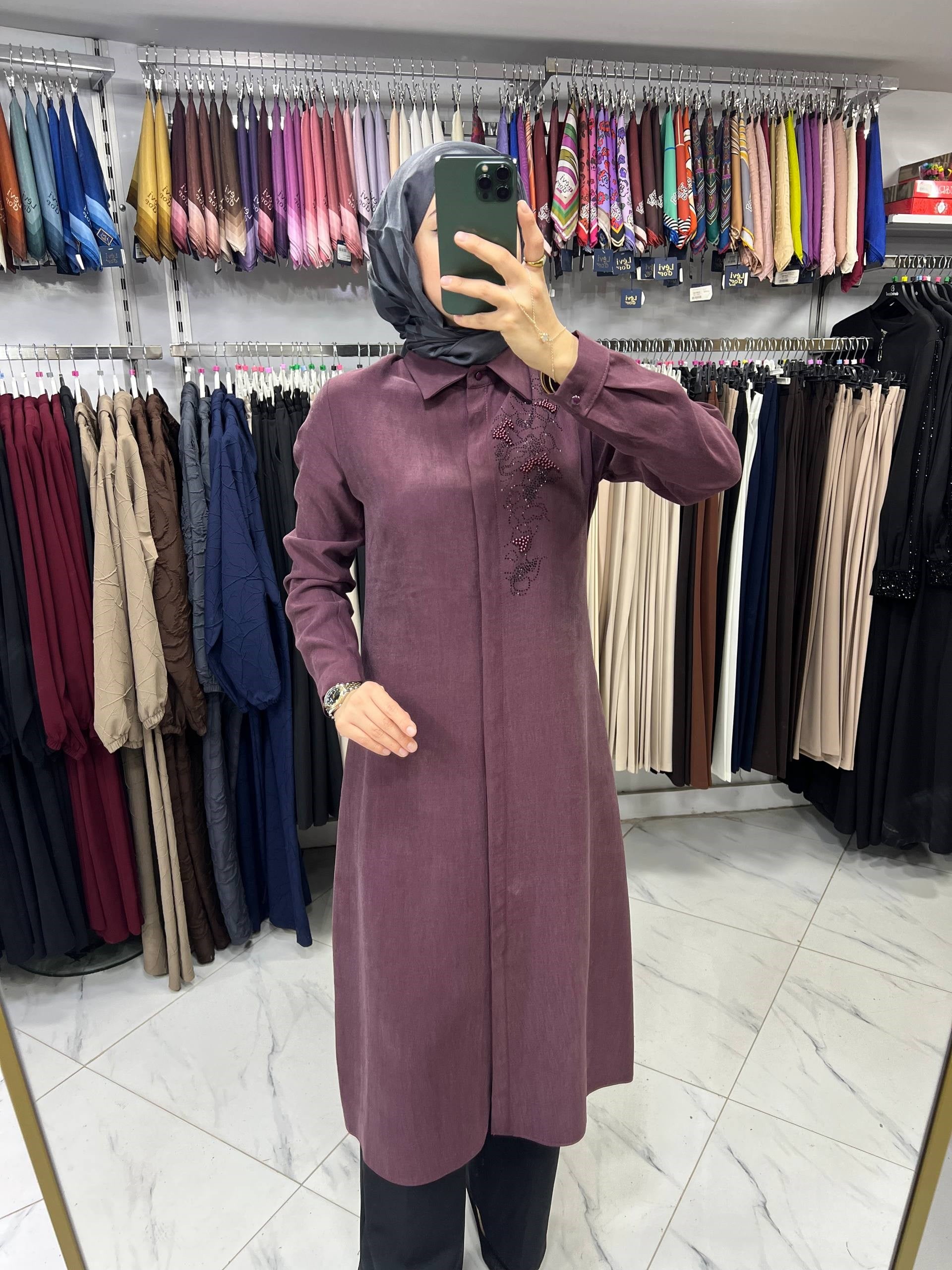 1730 Haya Sırt Taşlı Giy Çık BORDO