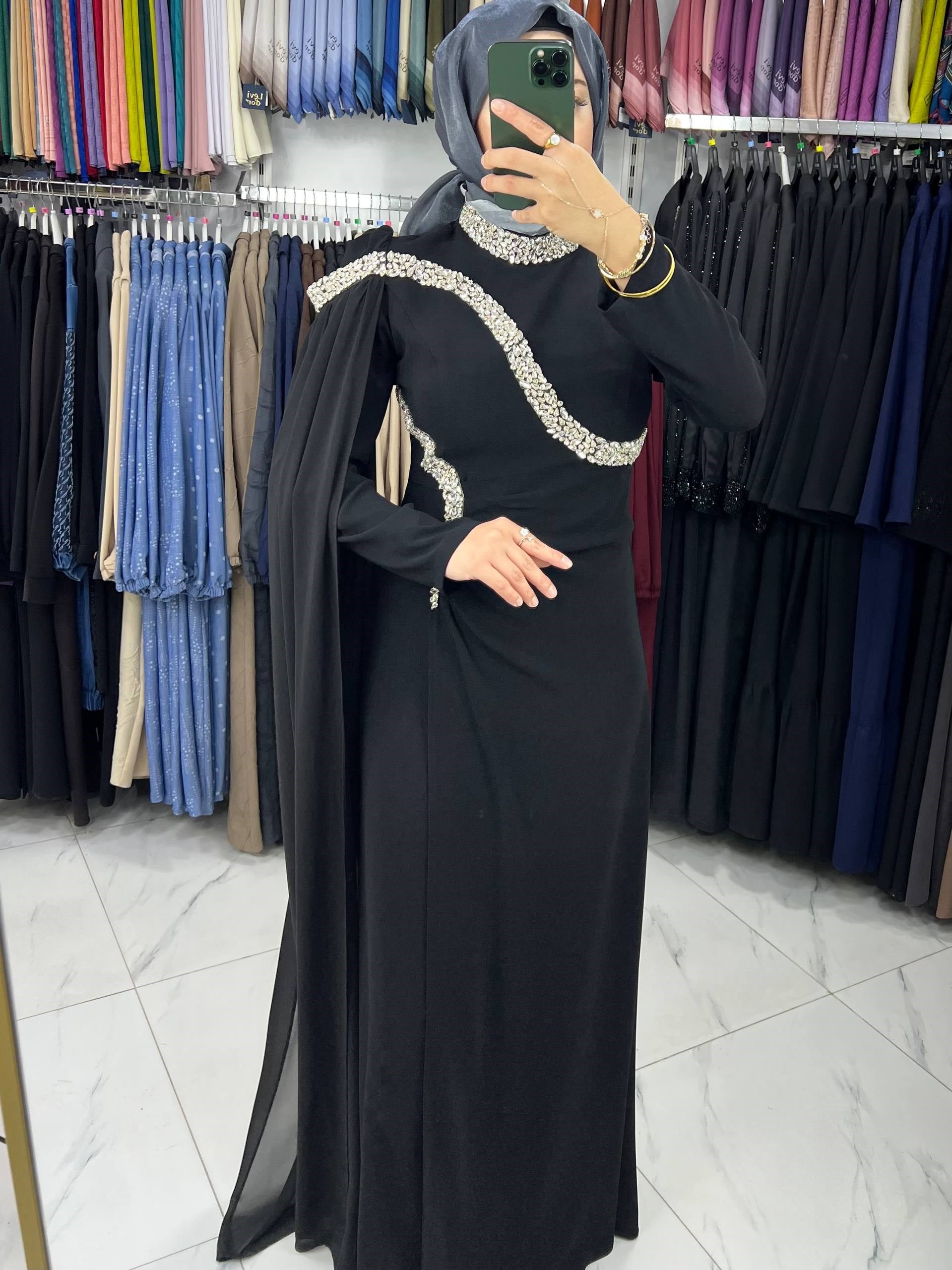 2125 Minye Elbise SİYAH