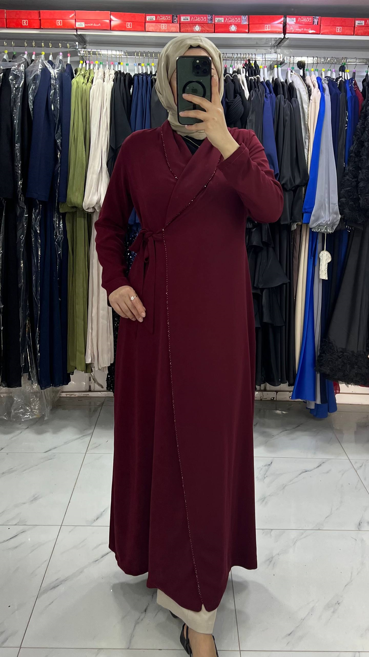 26024 Free Mood Elbise BORDO