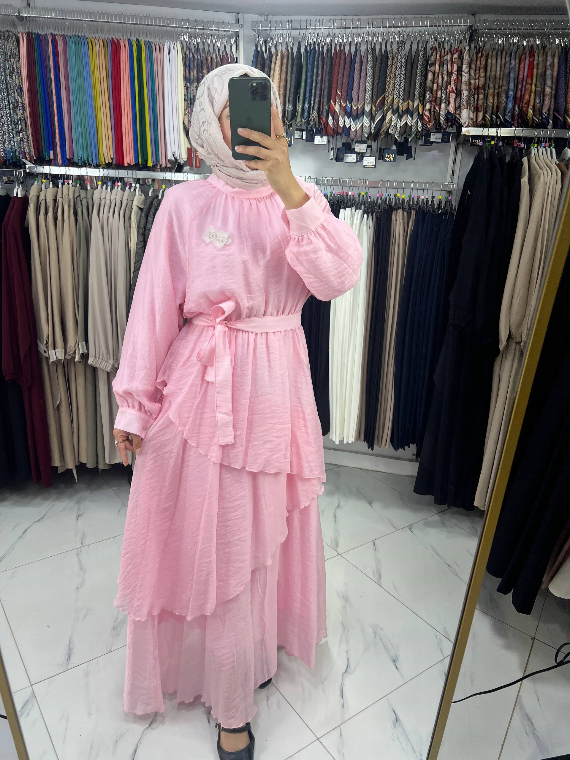 5226 Nihle Elbise PEMBE