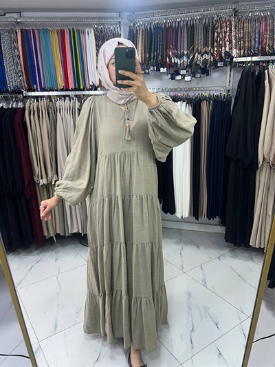 26232 Hoops Püskül Bağlama Elbise OLİVE