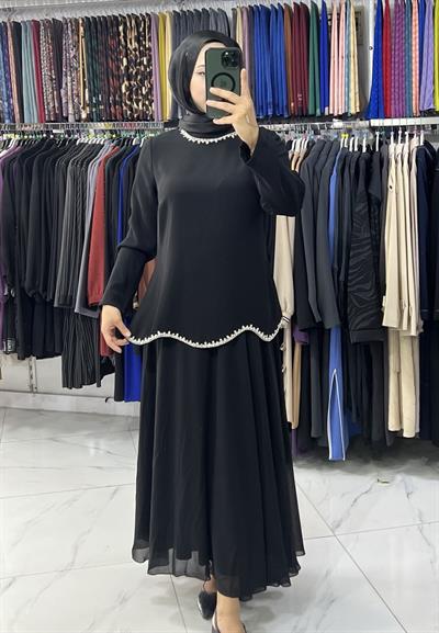 4101 Minye Etekli Takım SİYAH