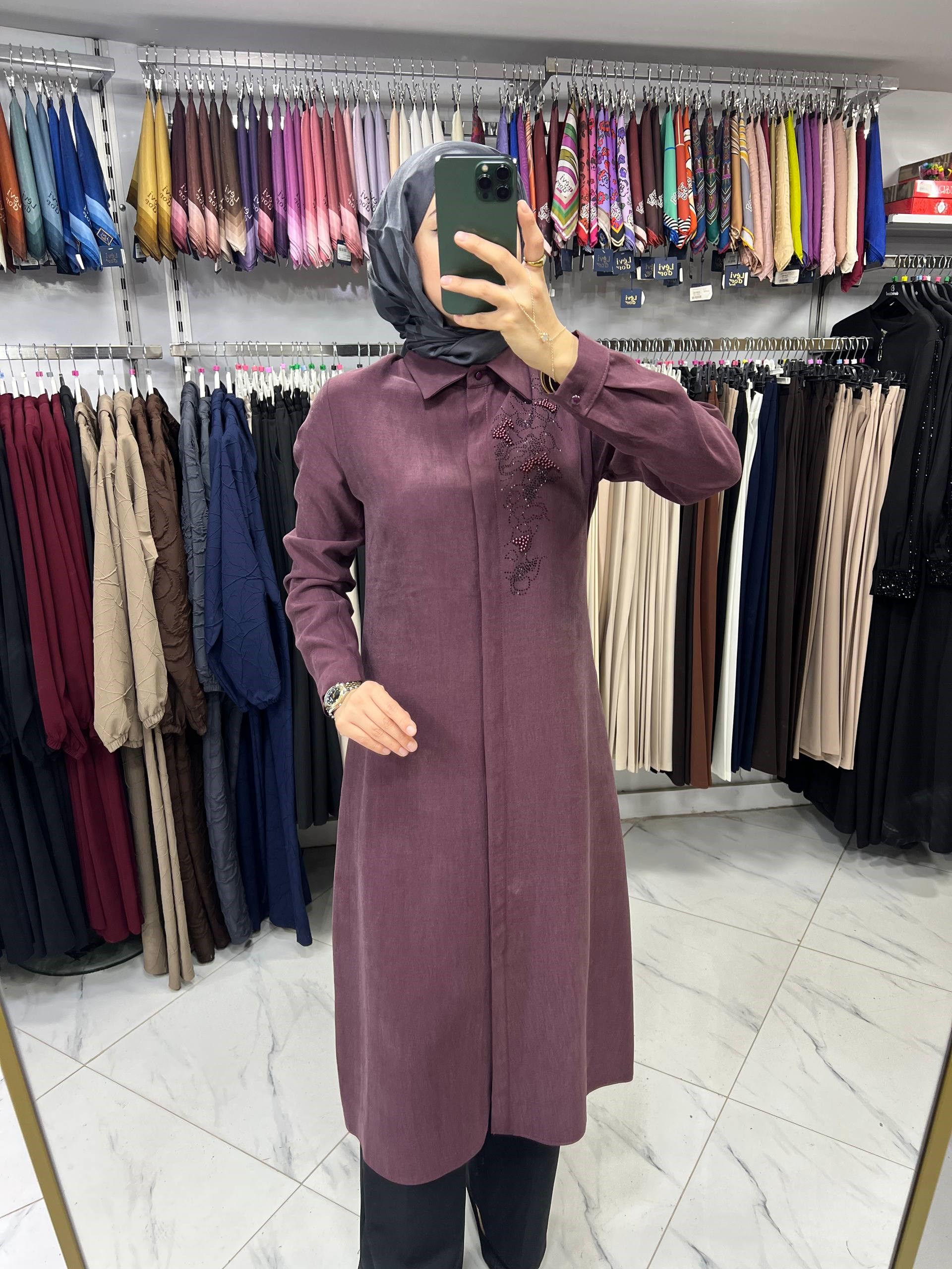 1730 Haya Sırt Taşlı Giy Çık BORDO