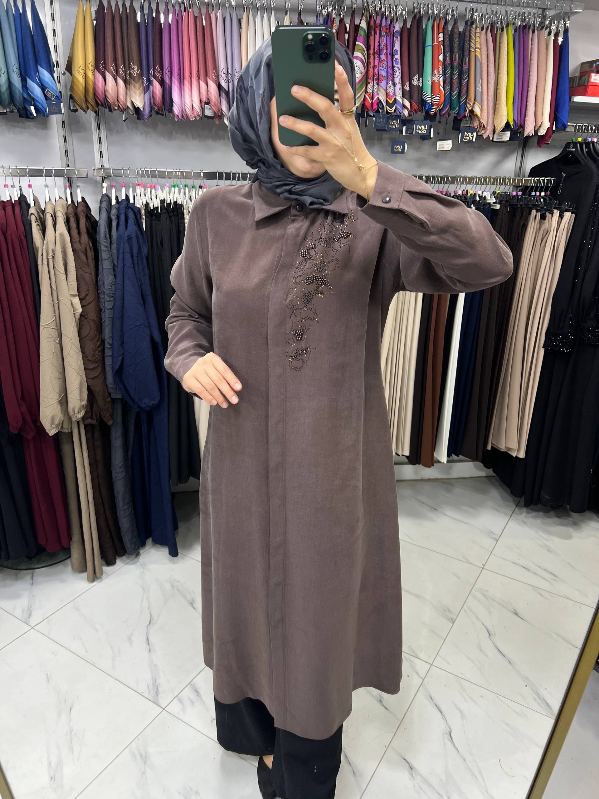 1730 Haya Sırt Taşlı Giy Çık KAHVE