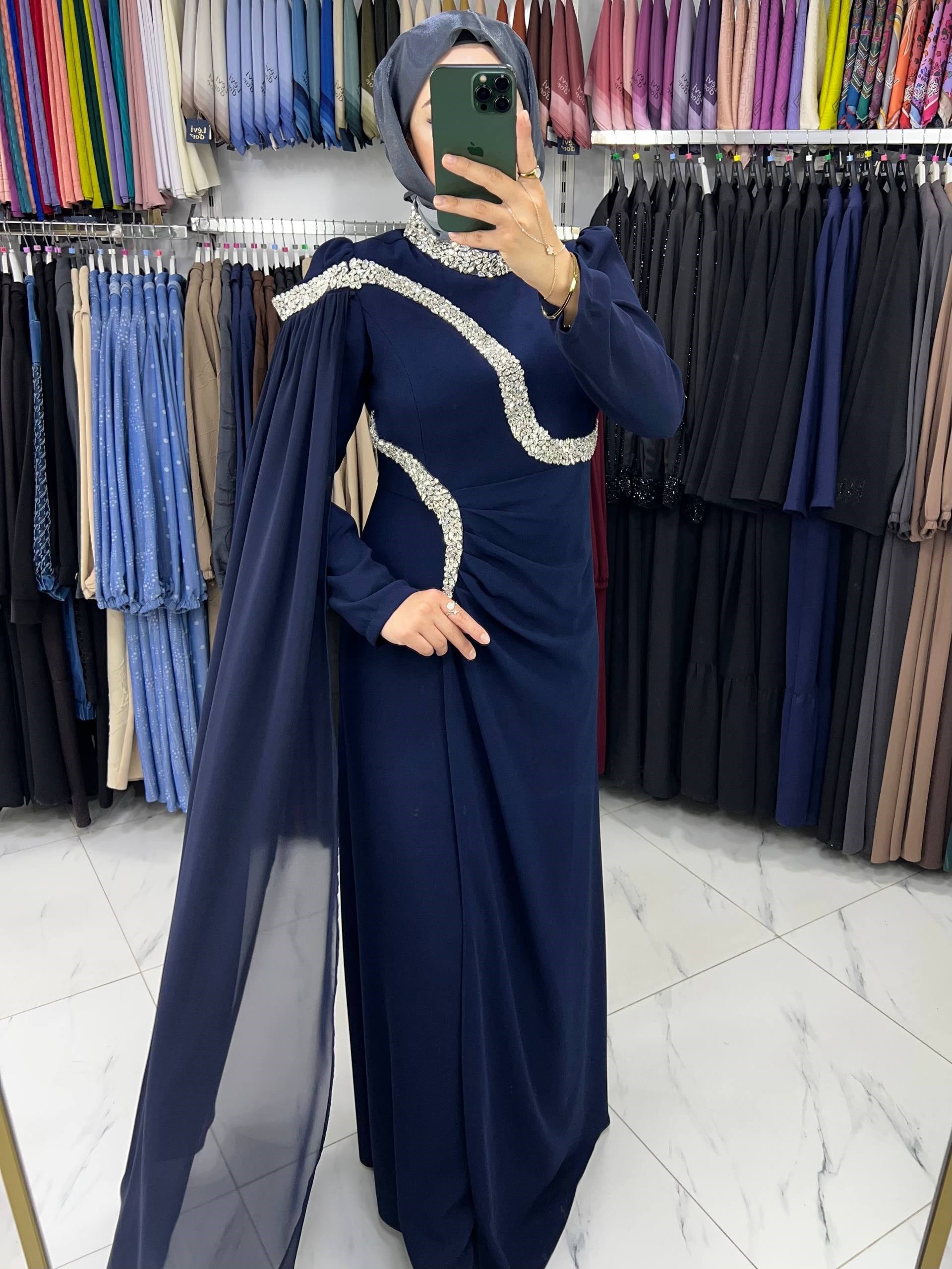 2125 Minye Elbise LACİVERT