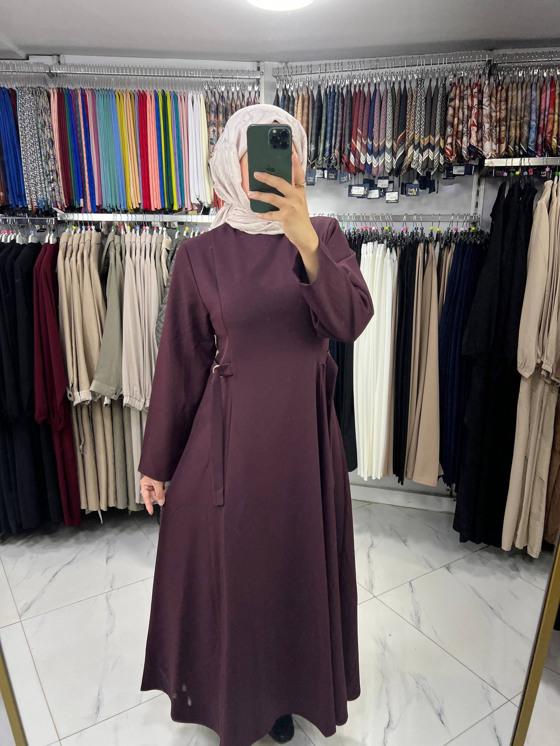 26000 Hooops Toka Detay Elbise MÜRDÜM