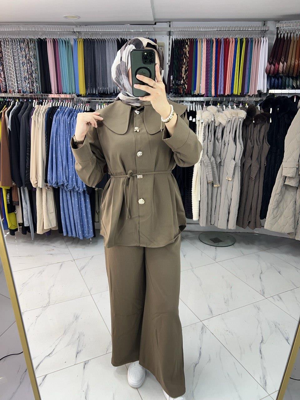 26068 Hoops Pantalonlu Takım KAHVE