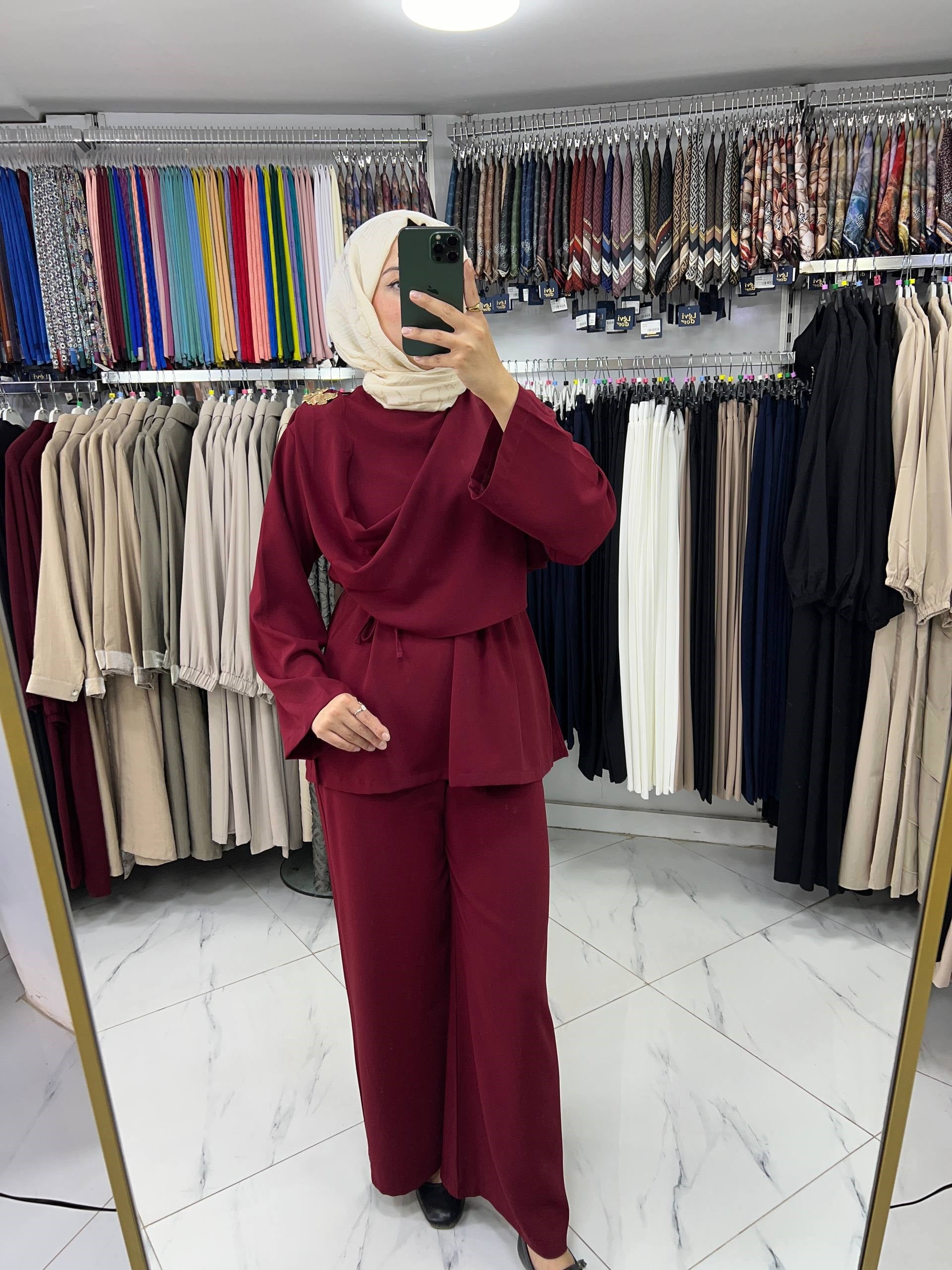 26119 Hooops Şal Yaka Takım BORDO