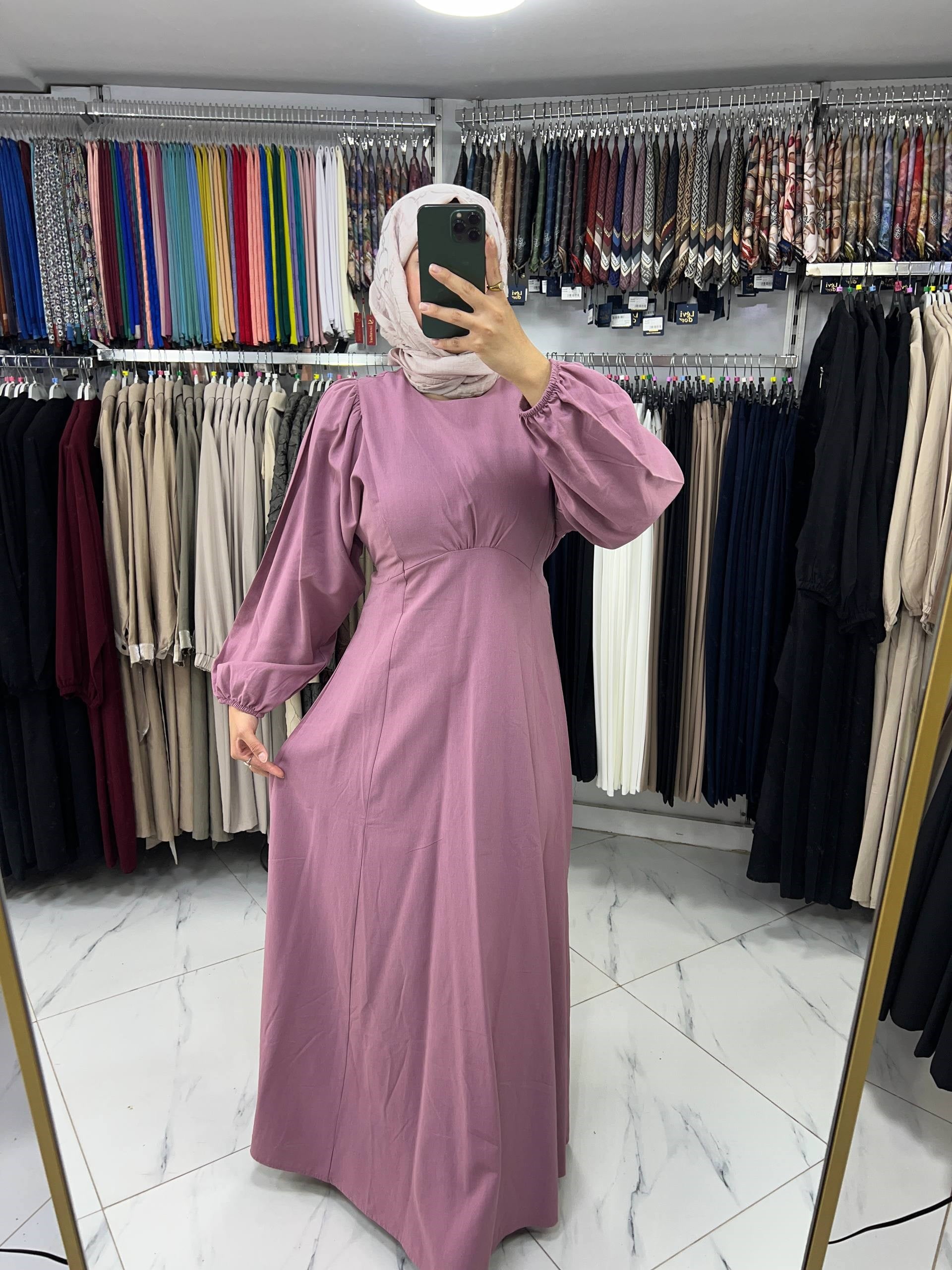26148 Hooops Toka Detay Elbise MÜRDÜM