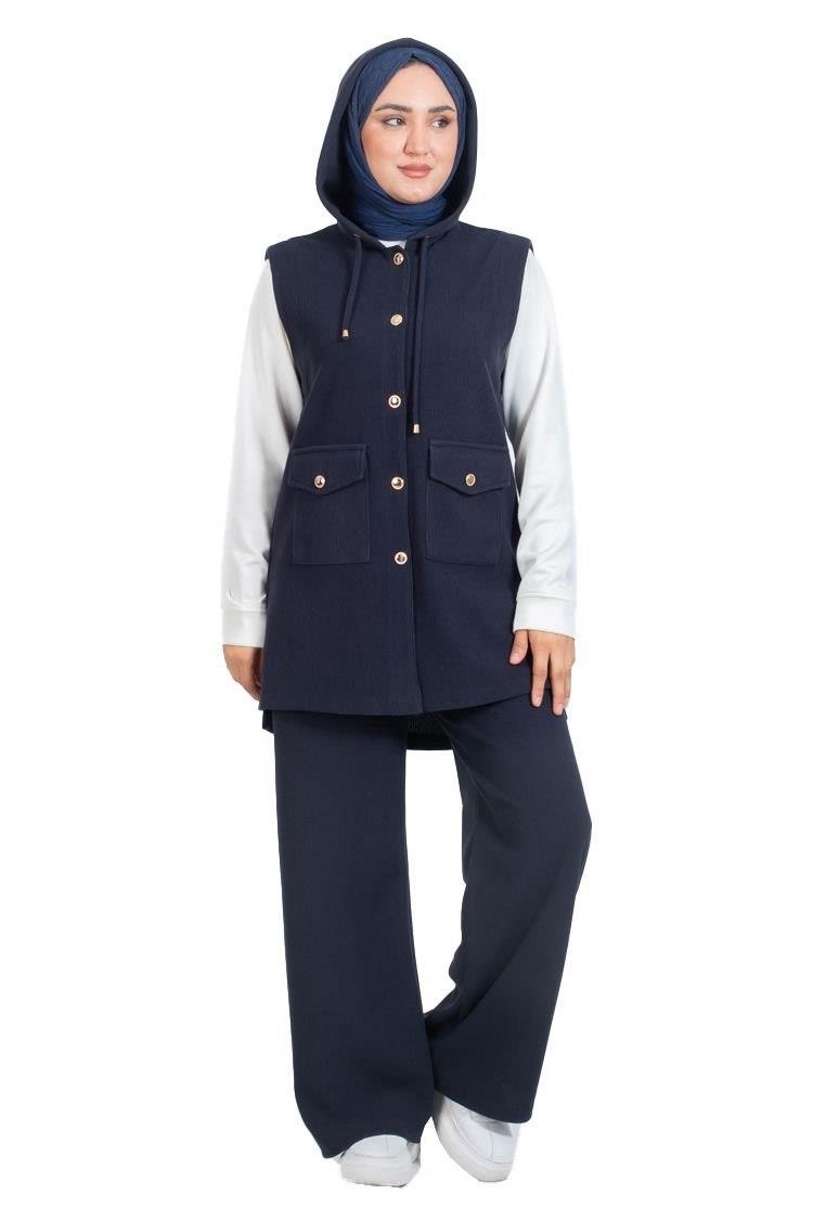 3380 Tripen İpek Triko pant. Takım LACİVERT