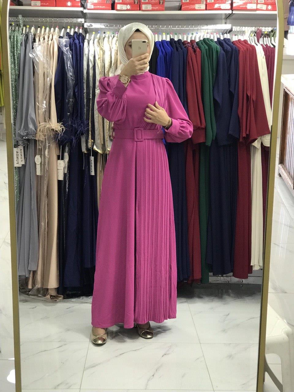 3436 Klass Elbise Pembe