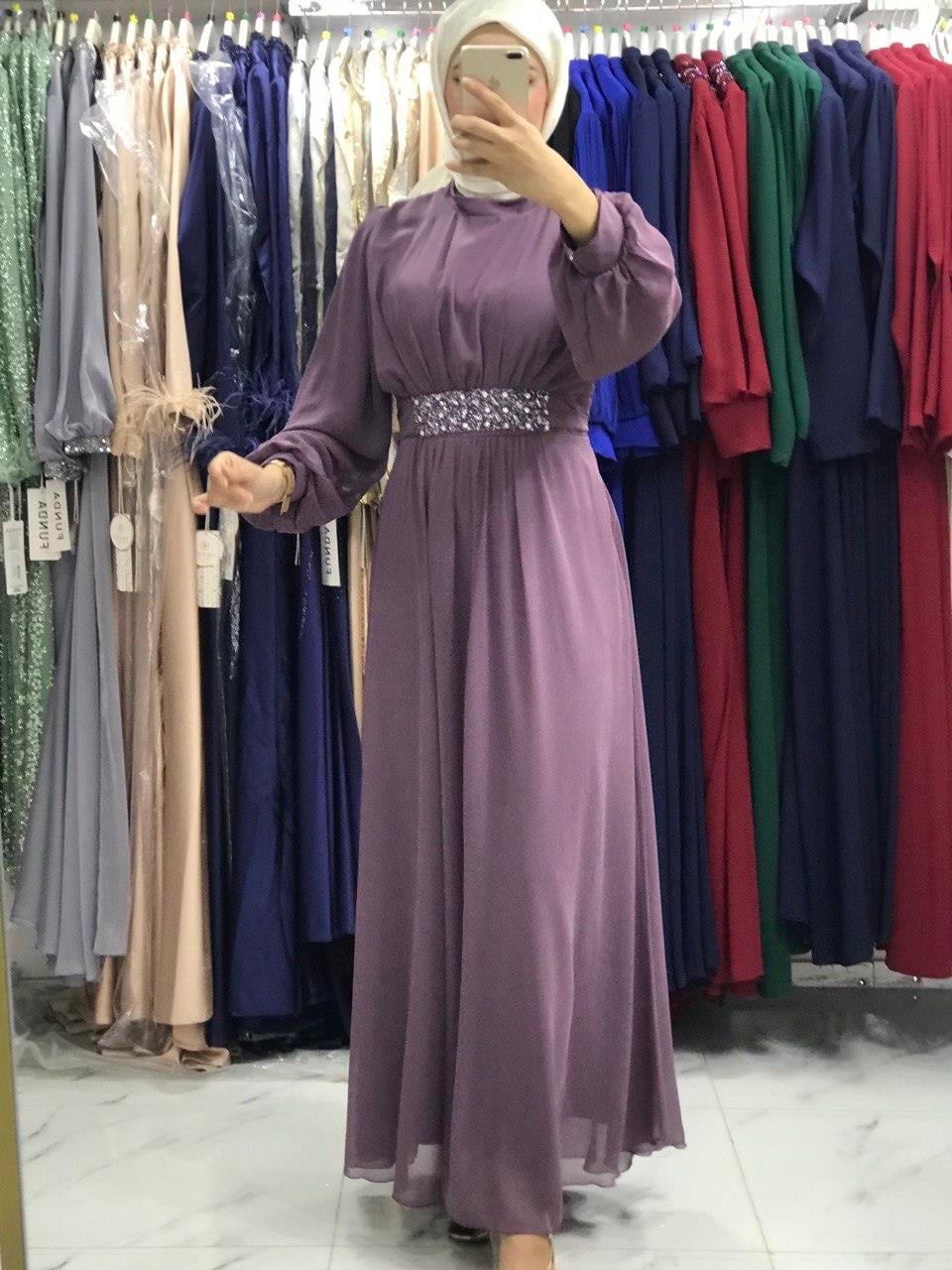 3438 Klass Elbise Lila