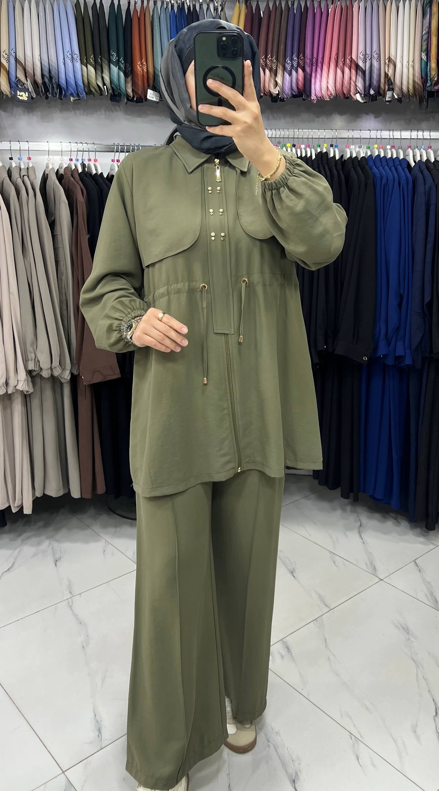 3504 Tripen Perfecto Pantolonlu Takım HAKİ