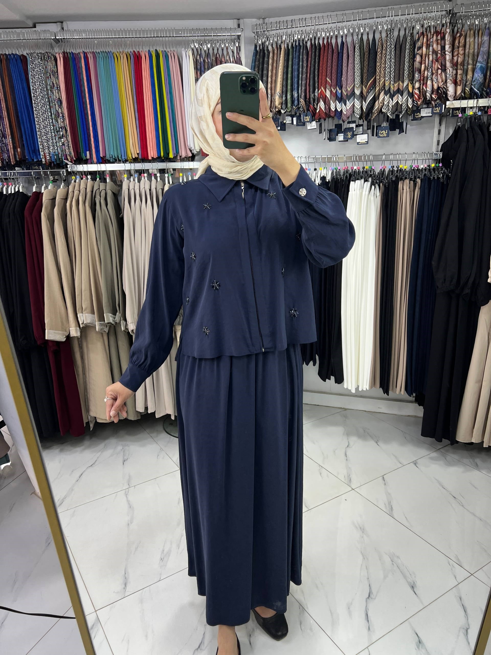3551 Tripen Bellisimo Etekli Takım LACİVERT