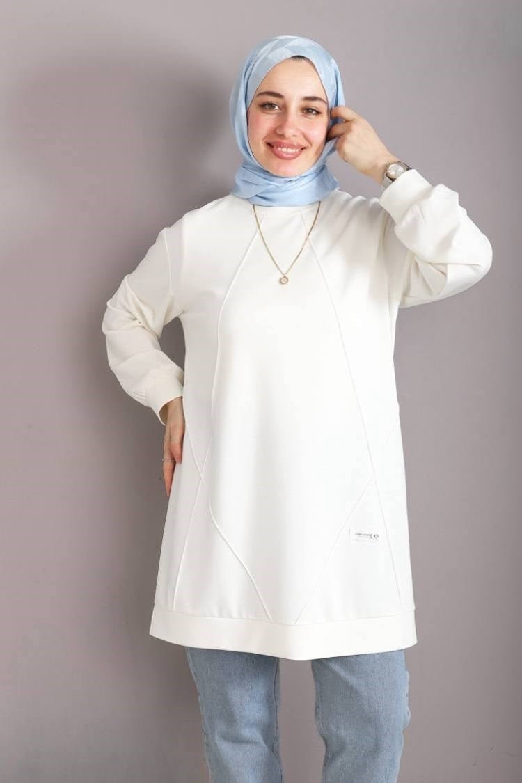 3615 Tripen İnce Oysho Tunik EKRU