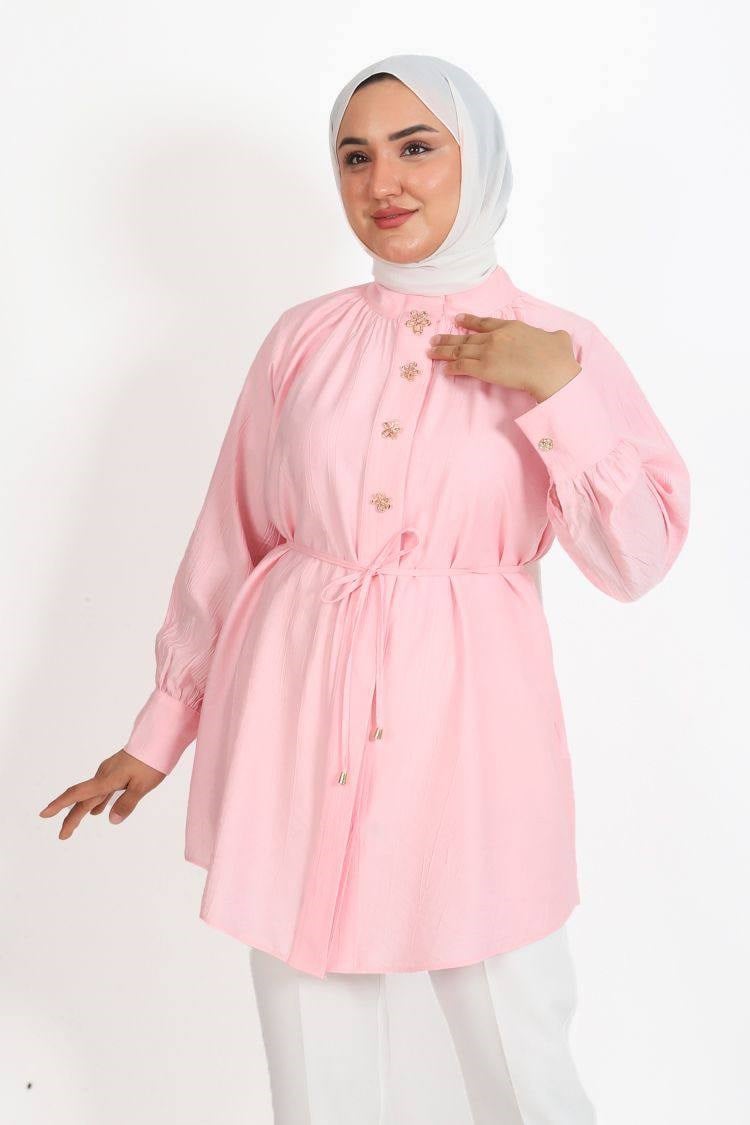 3629 Tripen ÇilekTunik PEMBE