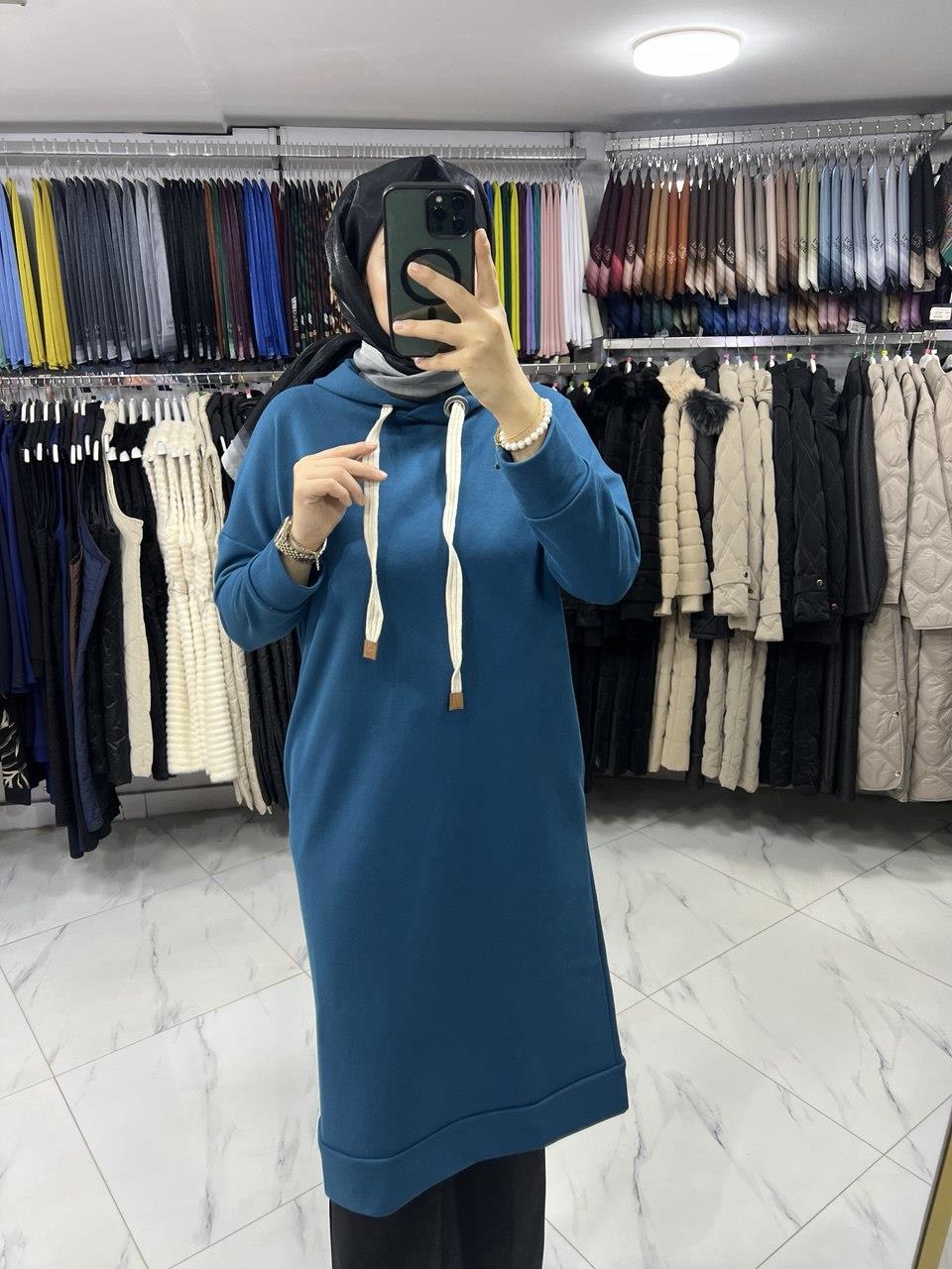 52018 Allday Uzun Sweat PETROL