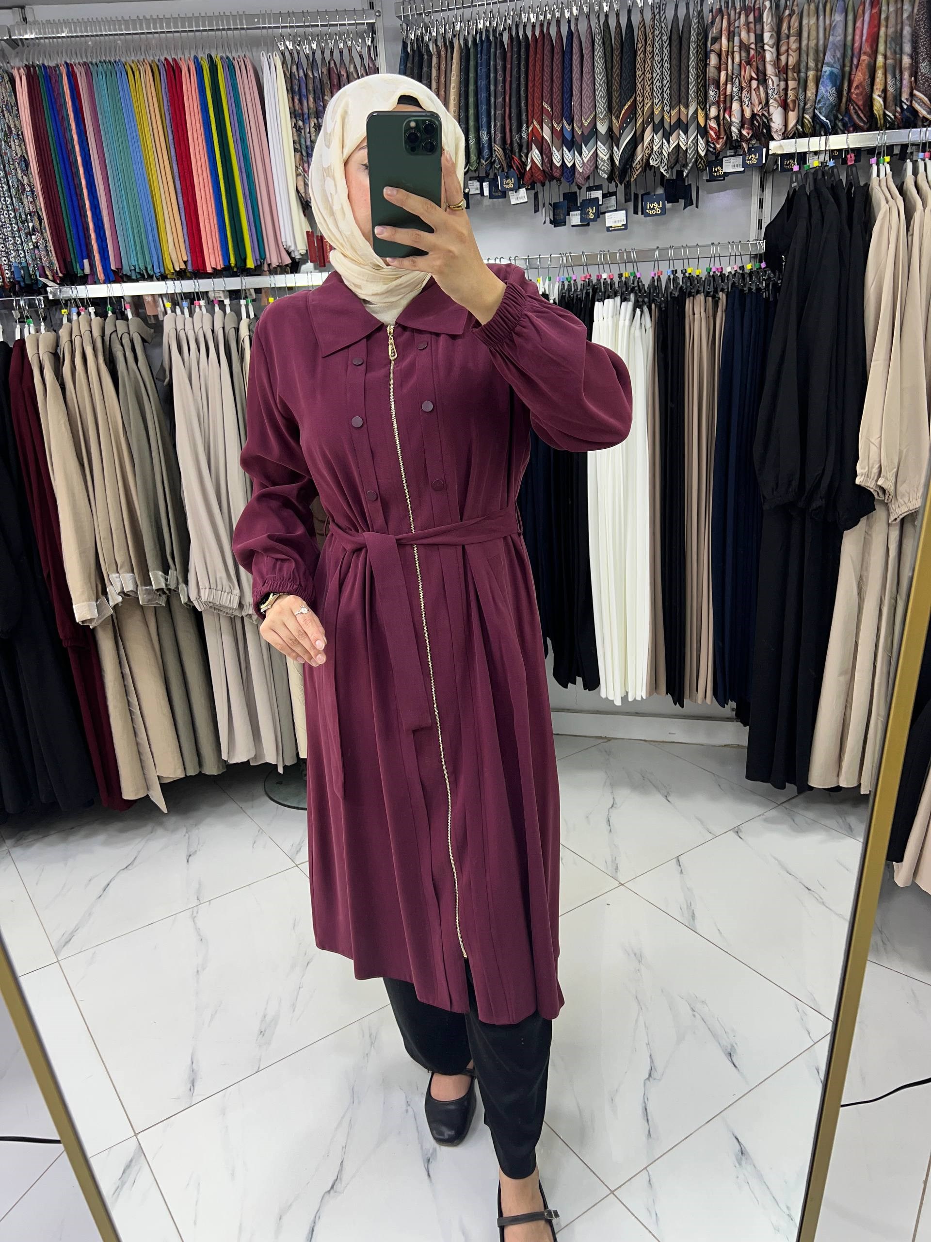 6139 Qeteen Zımba Kuşaklı Giy Çık BORDO