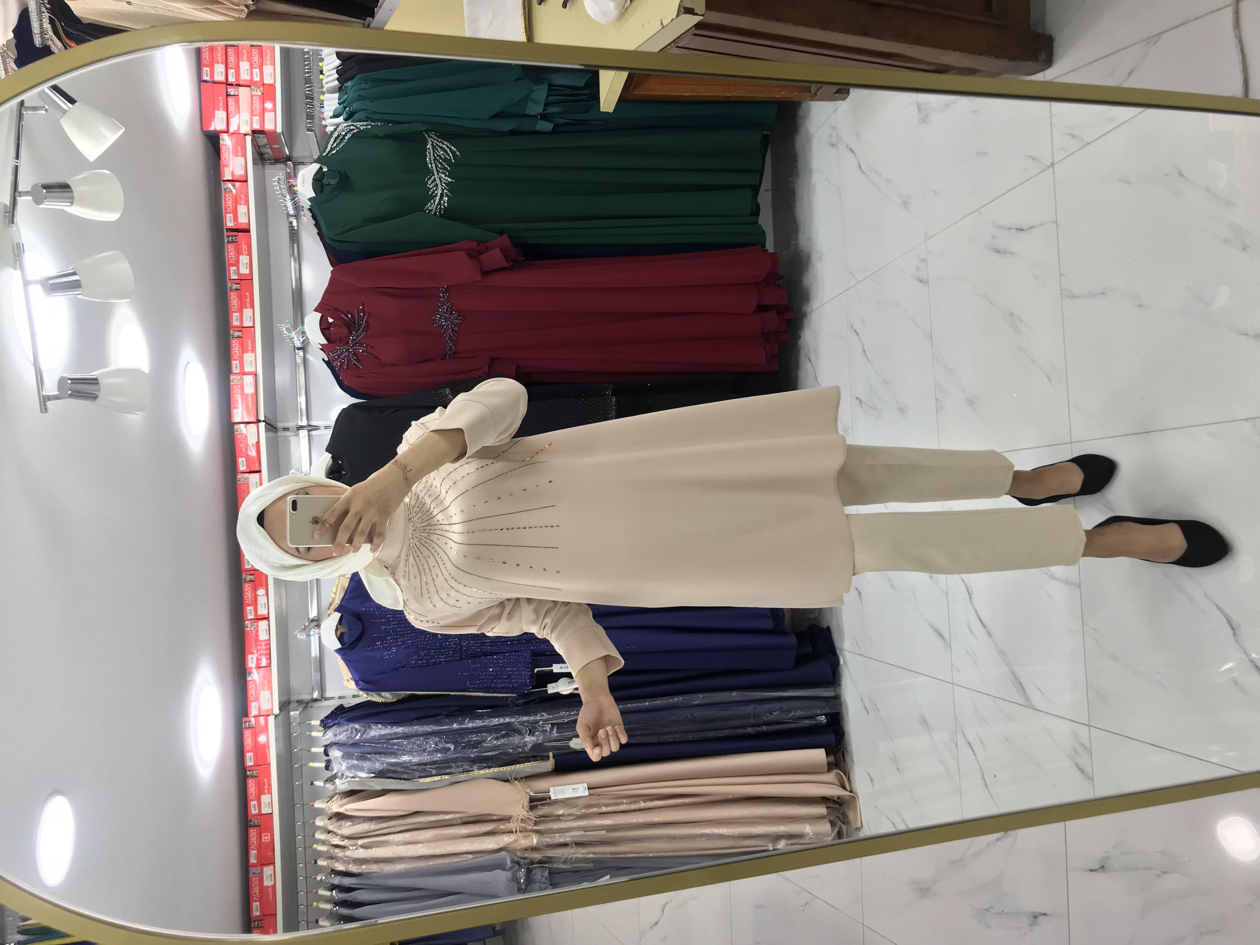 A1329 Haya Kare Taşlı Tunik Krem