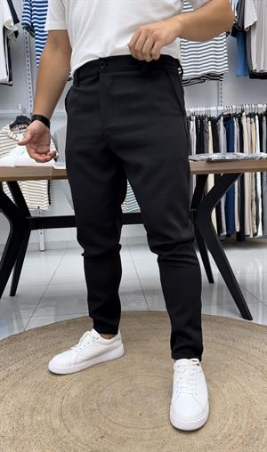 Duble Paça Kumaş Pantolon Siyah