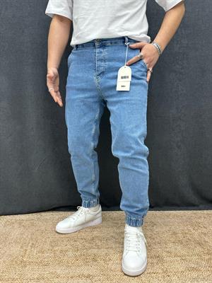 Paça Lastik Full Likralı Pantolon Açık Mavi