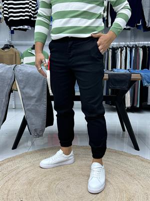 Paça Lastik Full Likralı Pantolon Siyah