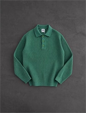 POLO YAKA FUL LİKRALI TRİKO ZÜMRÜT YEŞİLİ