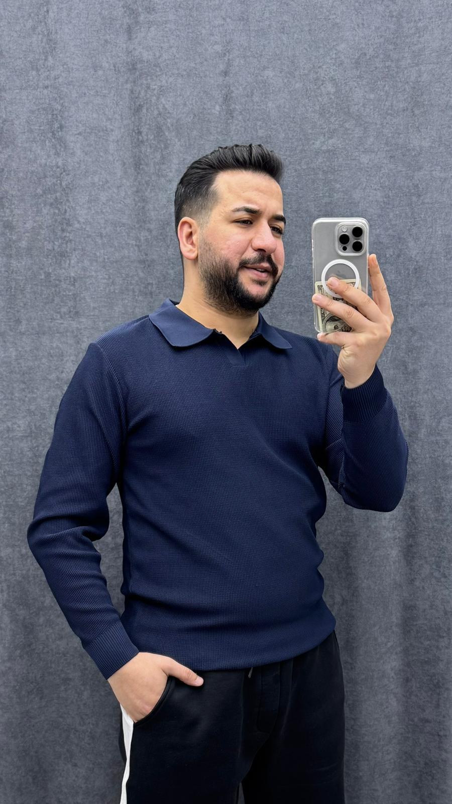 Apaj Polo Yaka Triko Lacivert