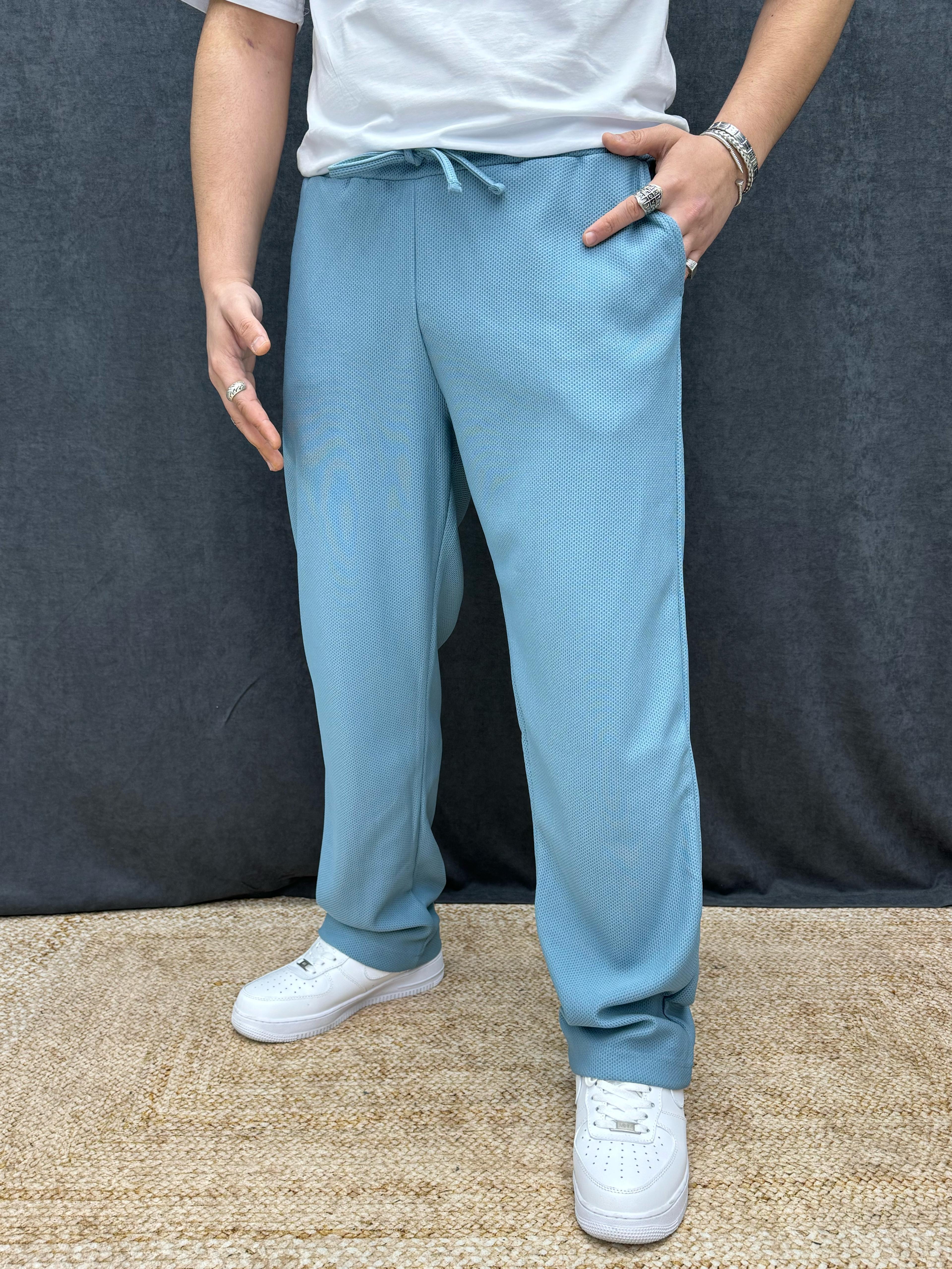Full Likralı Jogger Baggy Pantolon Mavi