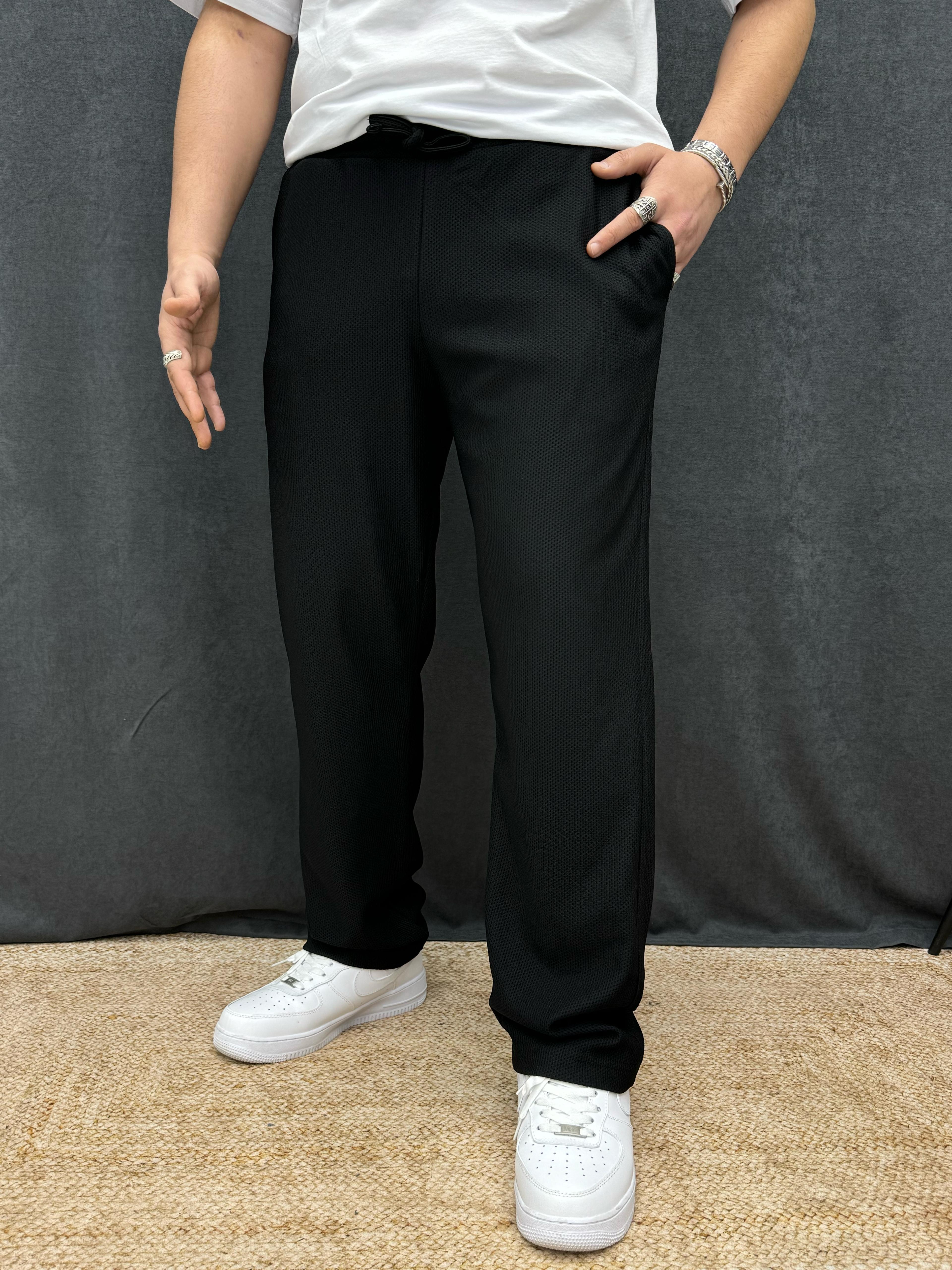 Full Likralı Jogger Baggy Pantolon Siyah