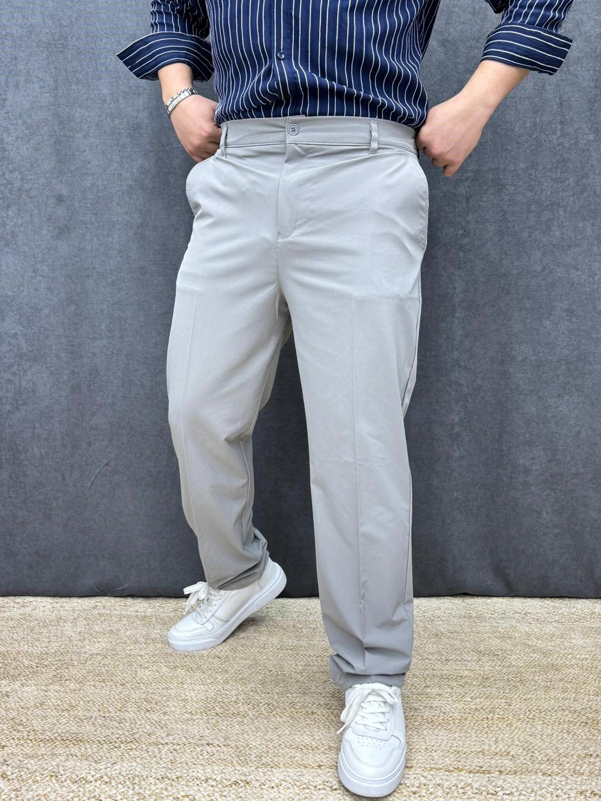 Paraşüt Kumaş Likralı Bel Lastikli Baggy Pantolon Gri