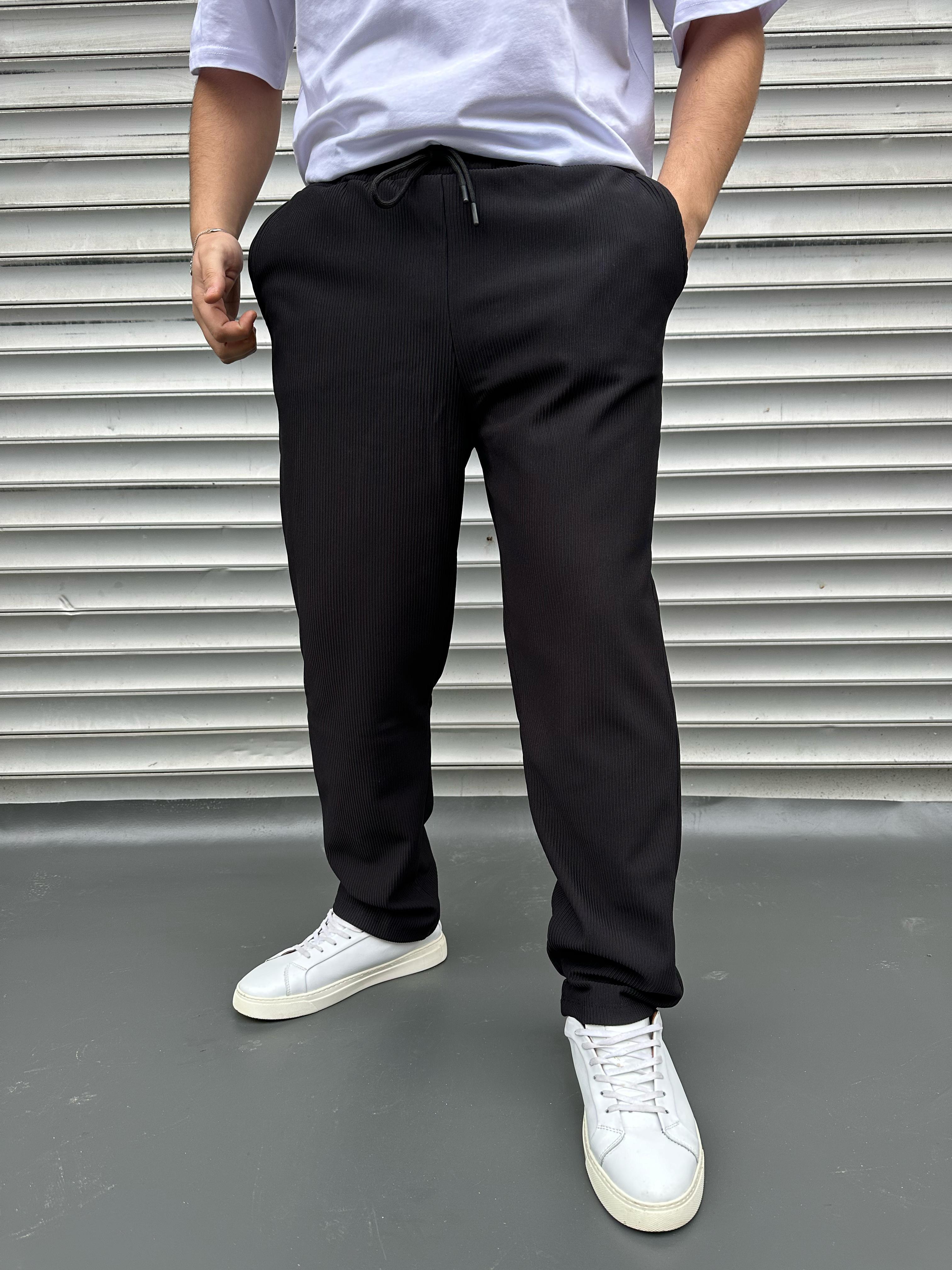 ZR Model Kendinden Fitilli Jogger Pantolon Siyah