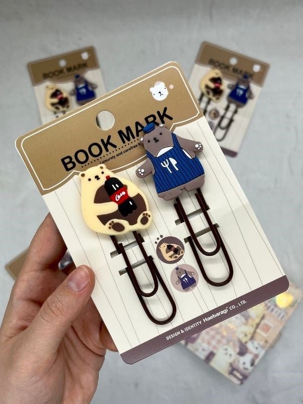 2’li Ayıcık Temalı Kahverengi Paket Ataş Seti/ Ataç/Fotoğraf Mandalı/Kitap Ayracı/Klips