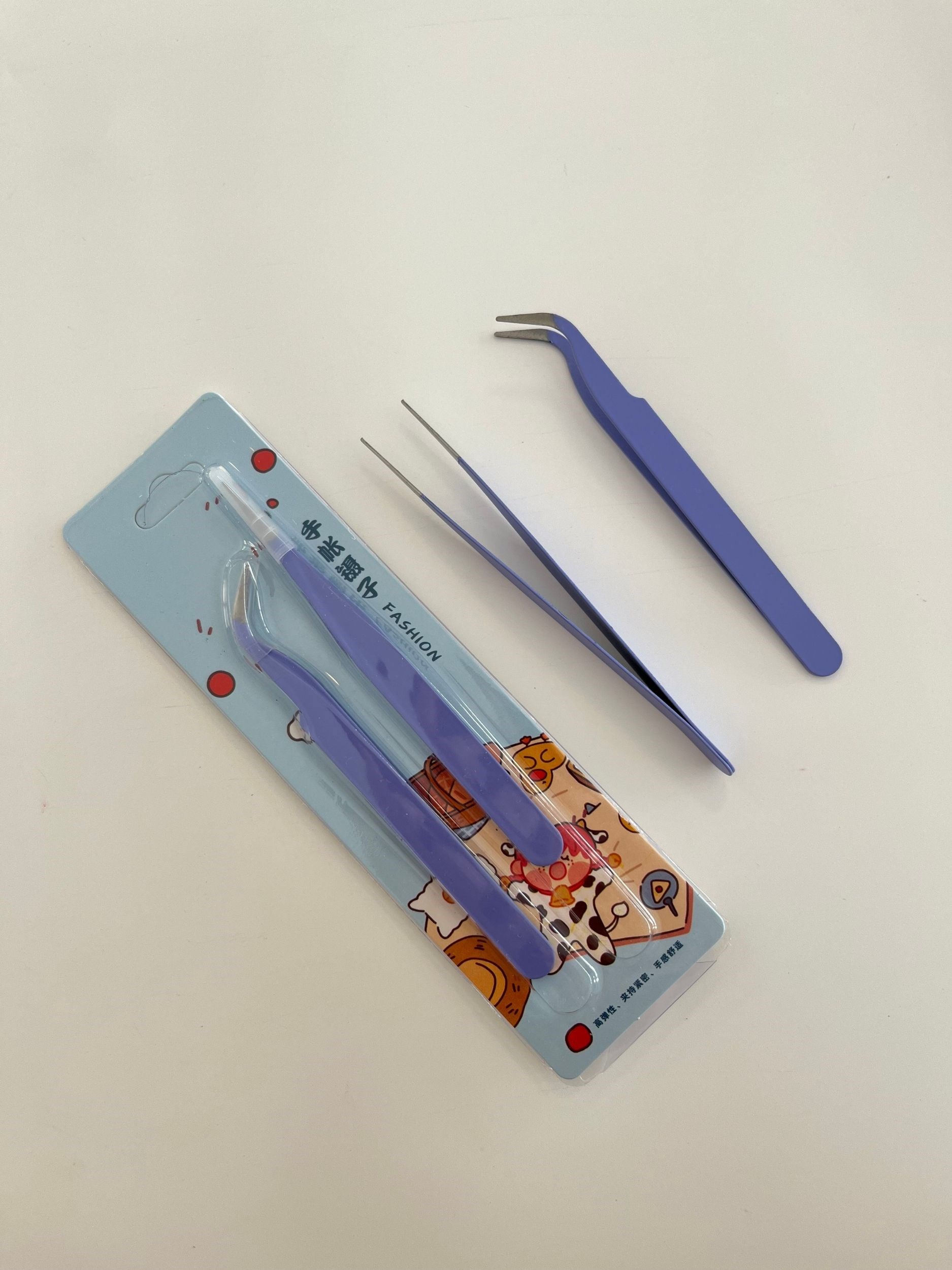 2'li Sticker Cımbızı Seti Düz Ve Eğri Uçlu Mor/Etiket/Çıkartma/Washi Bant/Sticker/Bullet Journal