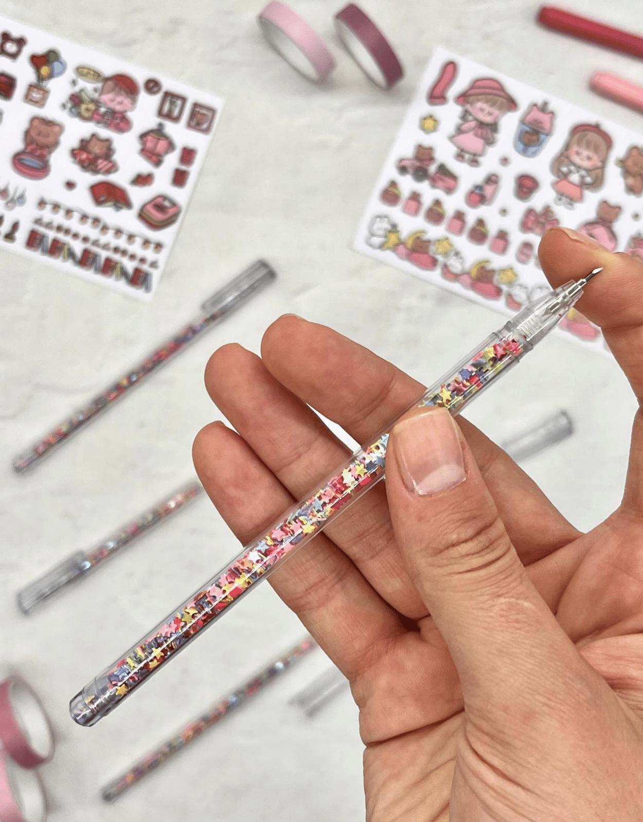 Kalem Görünümlü Renkli Pullu Çelik Uçlu Maket Bıçağı / Sanat Bıçağı / Bullet Journal