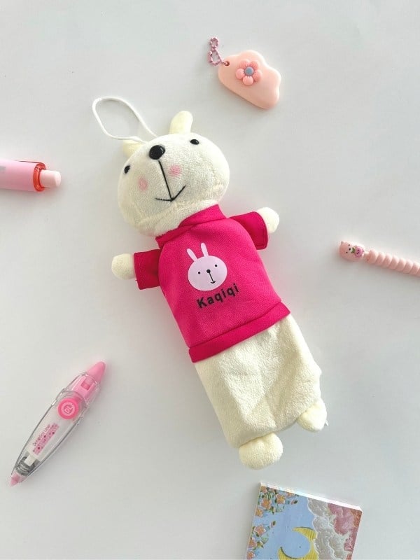 Peluş Tavşan Kalemlil - Koyu Pembe
