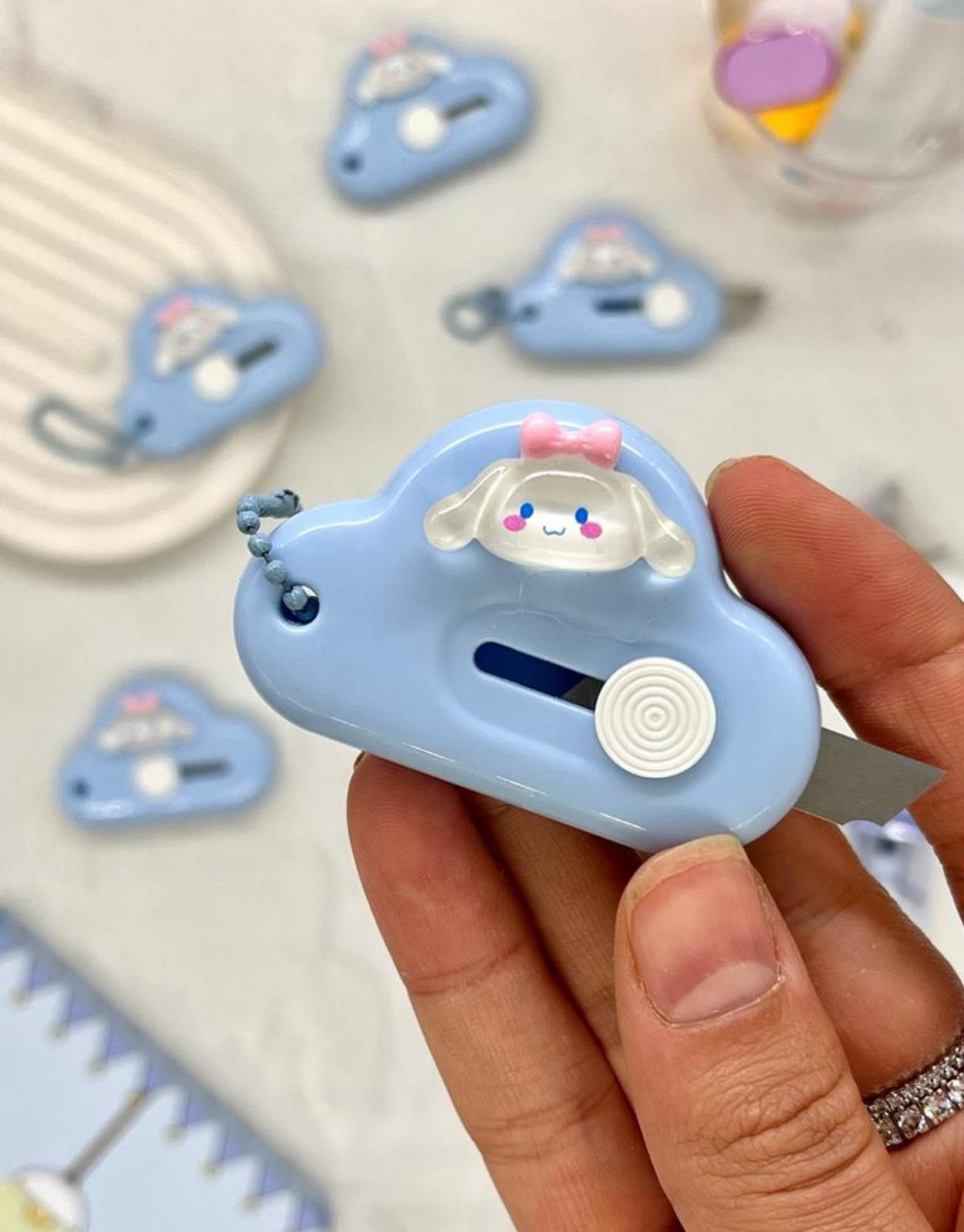 Sanrio Cinnamoroll Karakteri Mini Maket Bıçağı / Sanat Bıçağı / Bullet Journal / Scrapbook