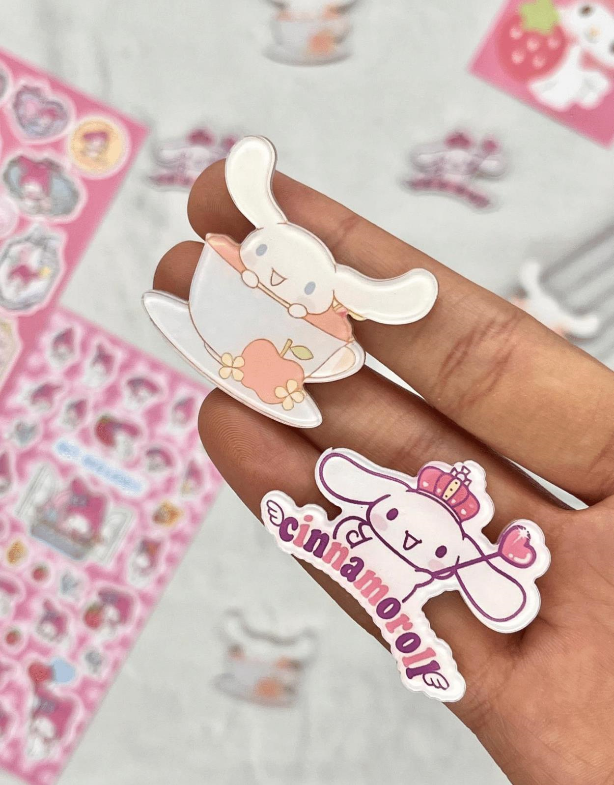 Sanrio Cinnamoroll Karakterli Rozet Seti 2'li / Pin Broş
