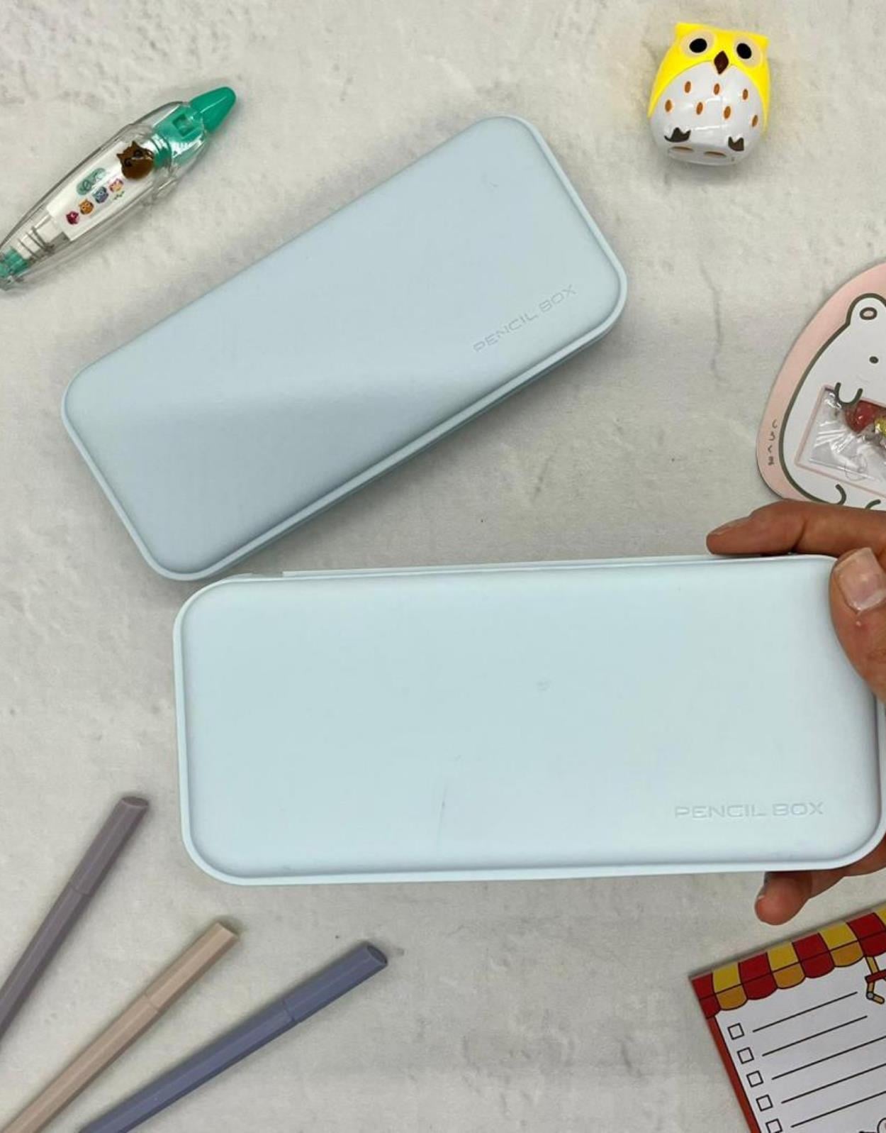Sert Kapaklı Mavi  Kalem Kutu / Çanta / Pencil Box / Düzenleyici