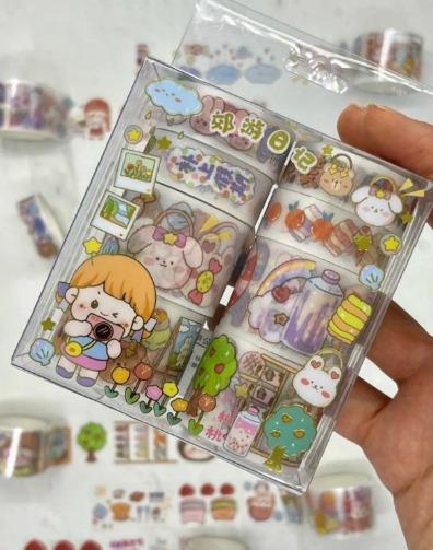 Sevimli Fotoğrafçı Kız 8'li Washi Bant Set / Washi Tape / Bullet Journal / Scrapbook