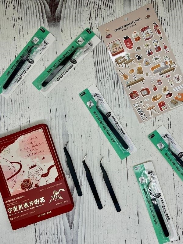 Sticker Cımbızı Eğri Uçlu Siyah/Çıkartma/Washi Bant/Sticker/Bullet Journal/Defter Süsleme