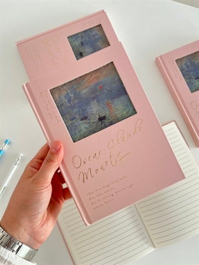 Claude Monet Sanat Tasarımlı Çizgili Sert Kapak Defter/Ajanda/Planlayıcı/Bullet Journal