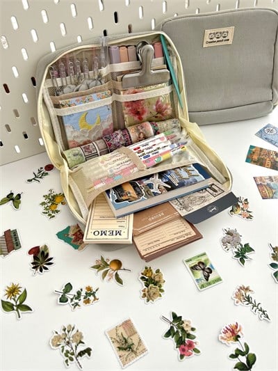 Creative Pencil Case Gri 9 Bölmeli Geniş Hacimli Kalem Kutusu Kırtasiye ve Hobi Organizer Çantası
