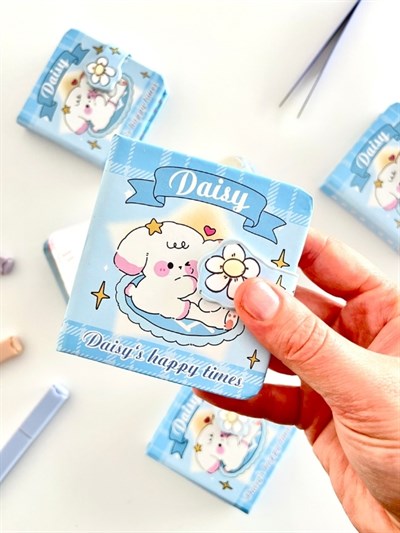 Daisy Happy Times Sert Kapaklı 130 Yaprak Renkli Mini Planlayıcı/Not Defteri/Mıknatıslı Ajanda