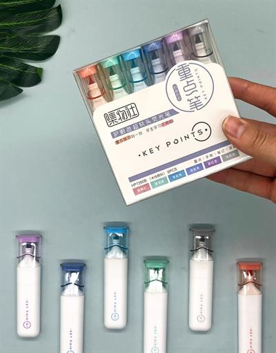 Mor Kutu Soft Renkler Jumbo Marker 6'lı Kalem Set /Highlighter/Fosforlu Kalem/İşaretleme Kalemi