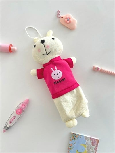 Peluş Tavşan Kalemlil - Koyu Pembe