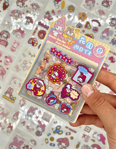 Sanrio Karakter My Melody 25 Yaprak 160 Adet Pet Sticker Set Sarı Paket/Su Geçirmez/Etiket/Çıkartma